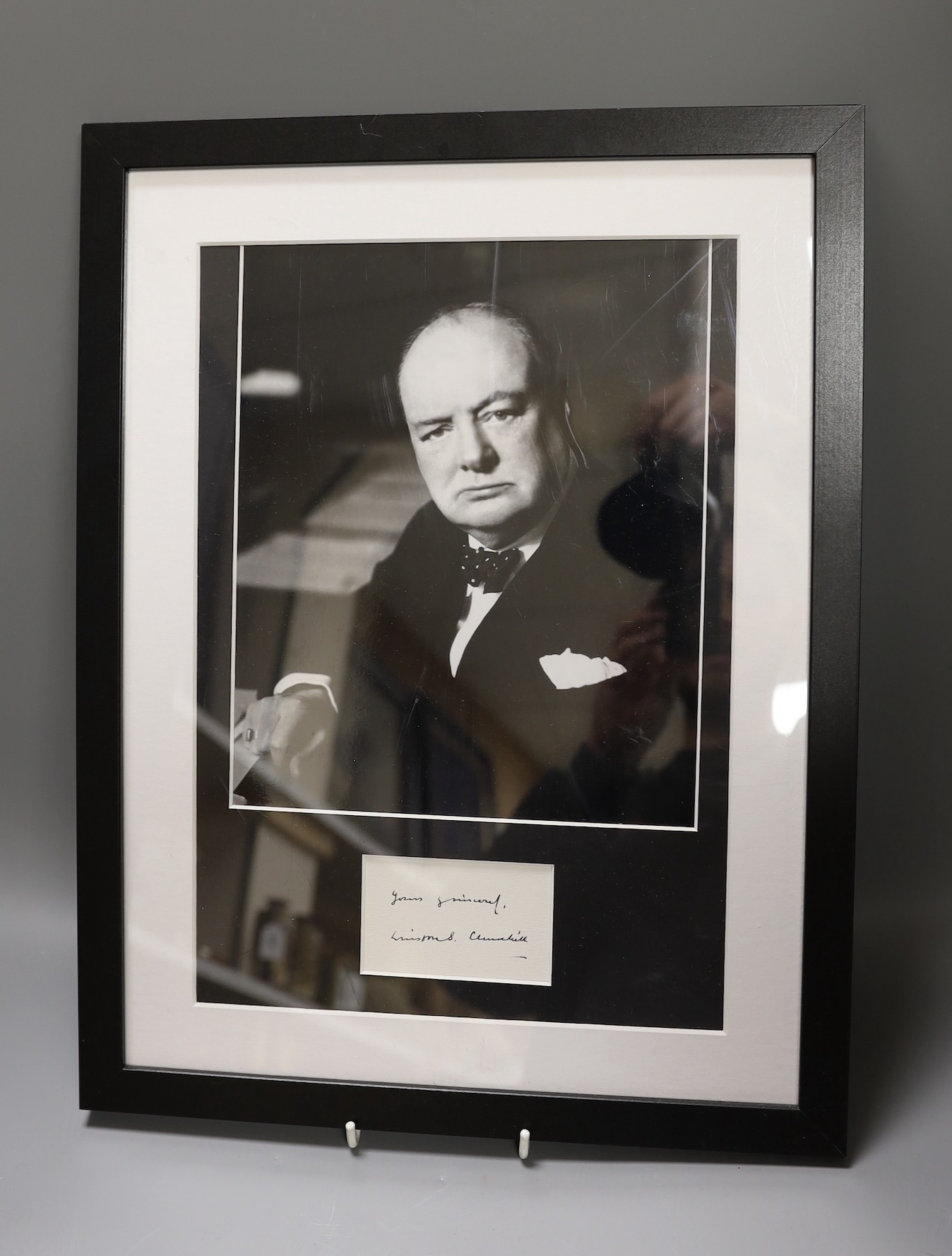 Churchill, W. History of the English Speaking People, 1st Edition 1956, and a photo of Churchill with facsimile signature